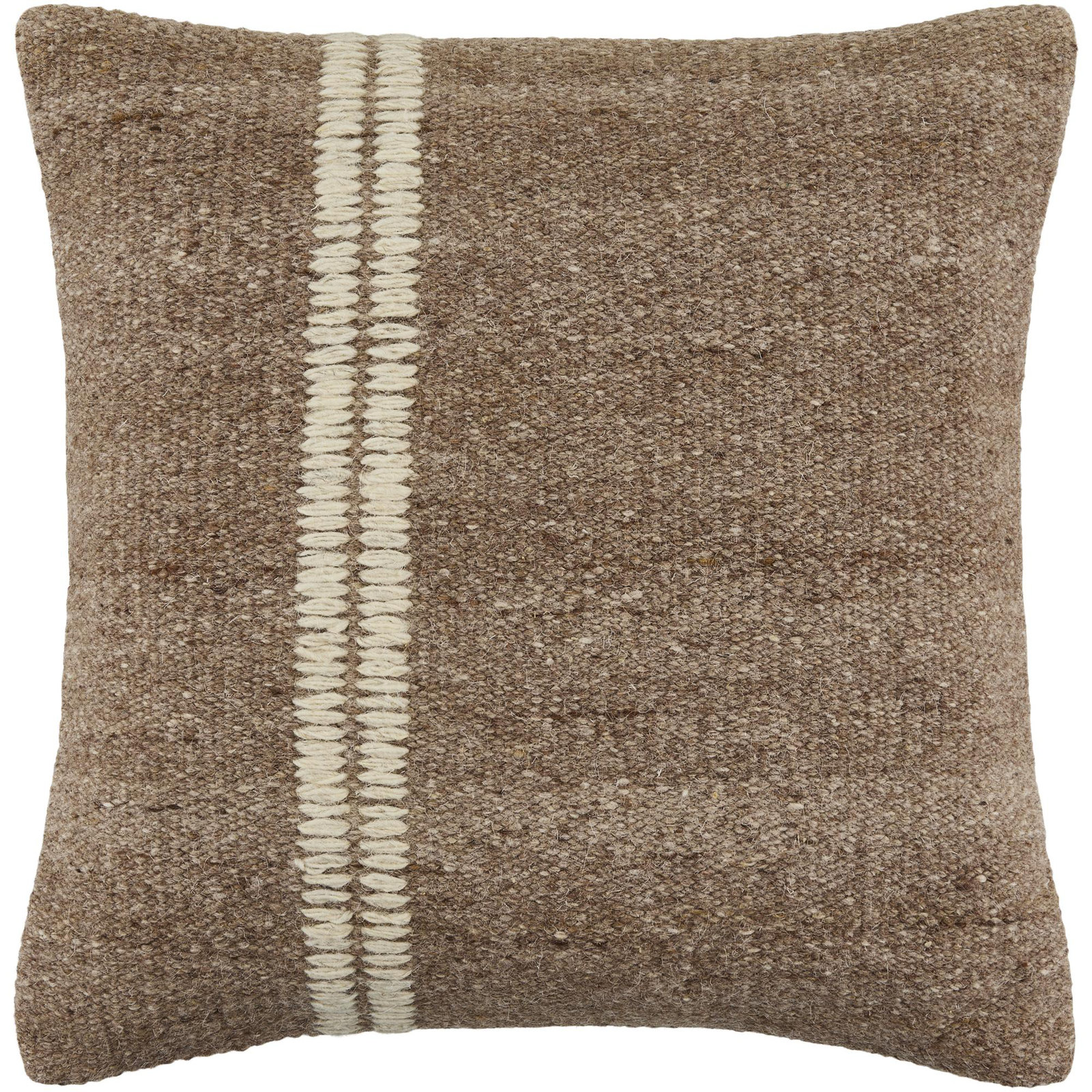 Jundah Accent Pillow, Square 18", Duck Down, Brown