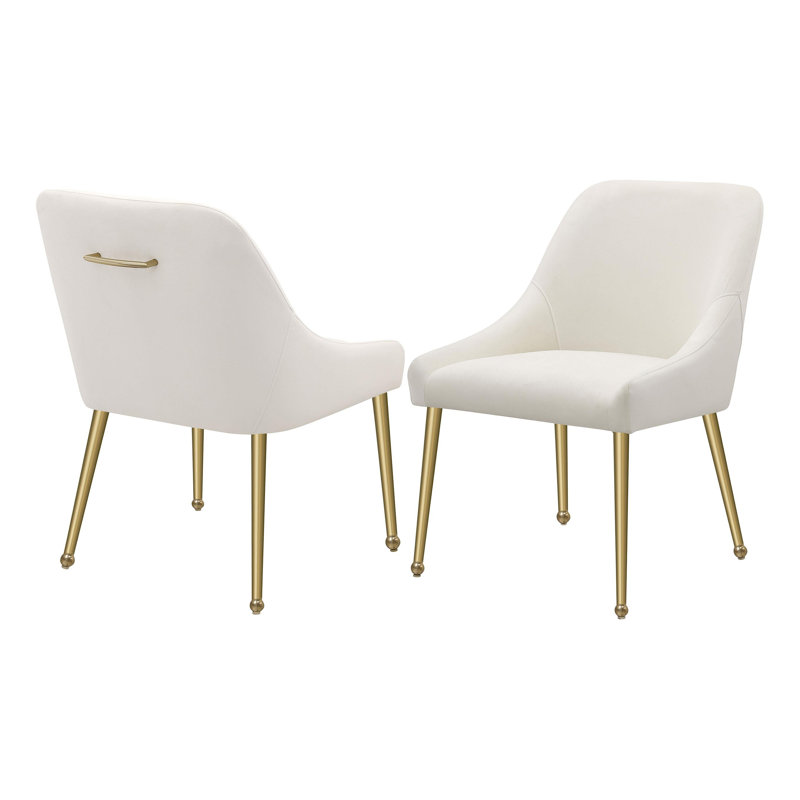 Chaise d'appoint rembourrée (ensemble de 2), Ivoire
