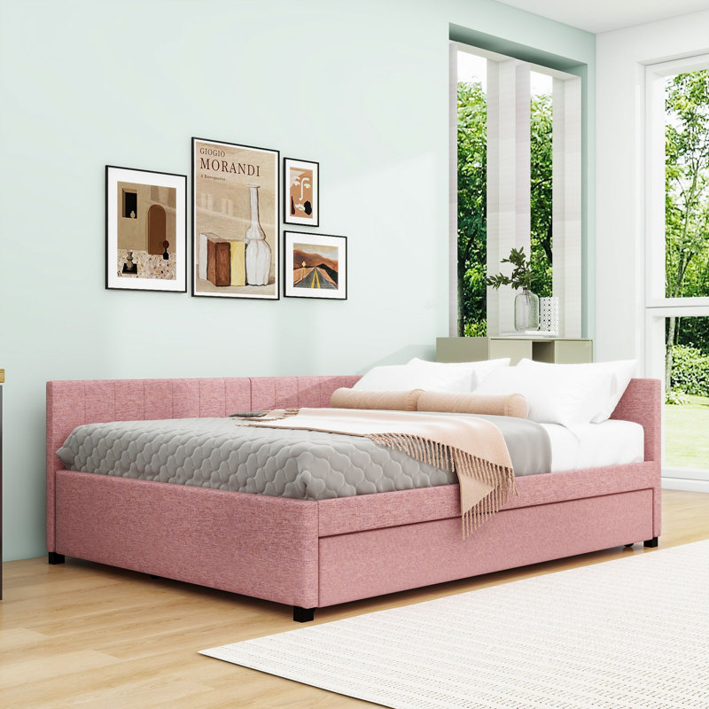 Liddington Upholstered Daybed, Pink, Full / Double