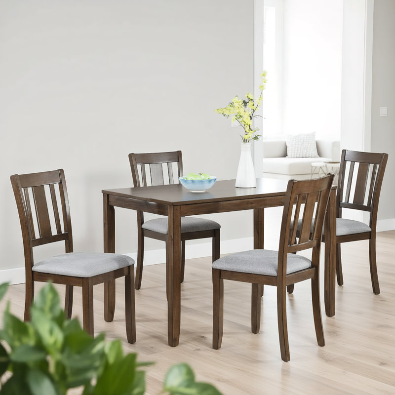 45.5" Retro Wooden Dining Table for 4, Solid Wood Legs, Easy Assembly, Kitchen, Living Room, Restaurant (Chairs Not Included)
