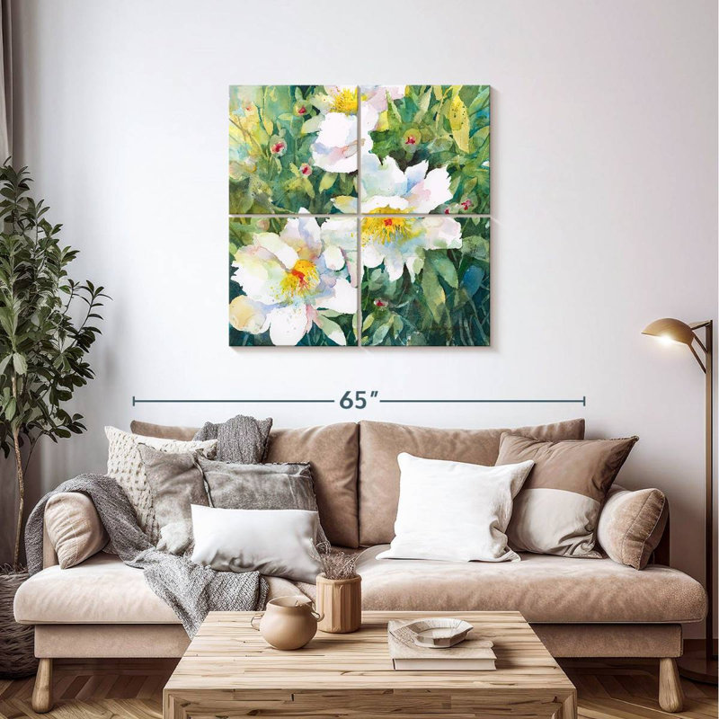 Harnek Pristine Peonies, 38" H x 38" W