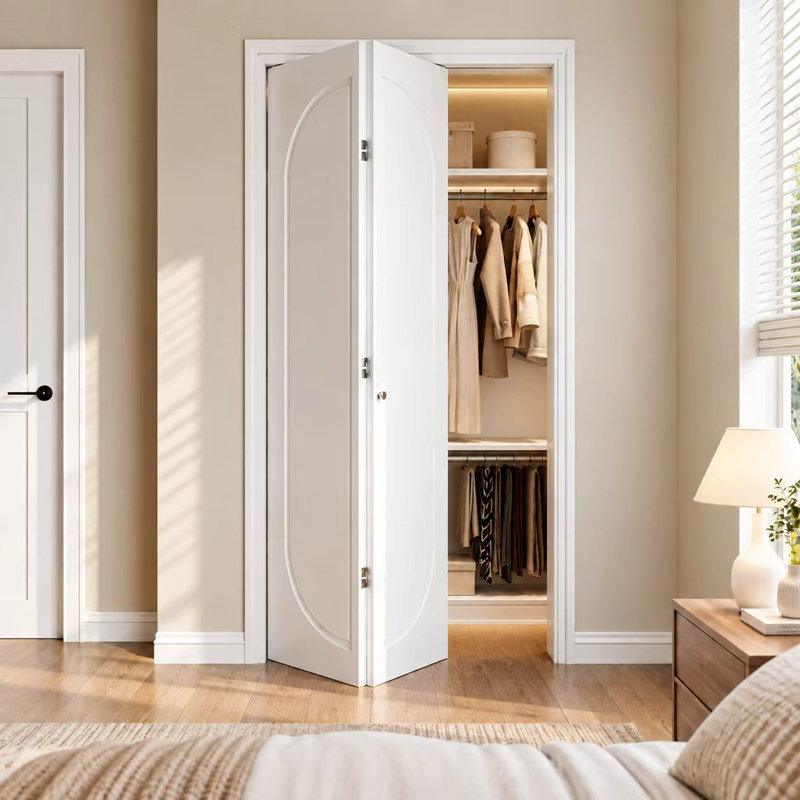 Porte pliante moderne à panneaux et panneau de fibres à densité moyenne apprêté 24 po x 80 po Modern Kit, 24" W x 80" H