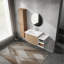 Meuble-lavabo mural 42 po avec lavabo et armoire latérale, portes à fermeture douce, armoire combinée 42 po-129865230
