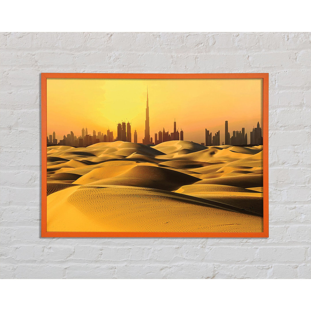 Anayiah Burj Khalifa Golden Sunset - Einzelbildrahmen Kunstdrucke