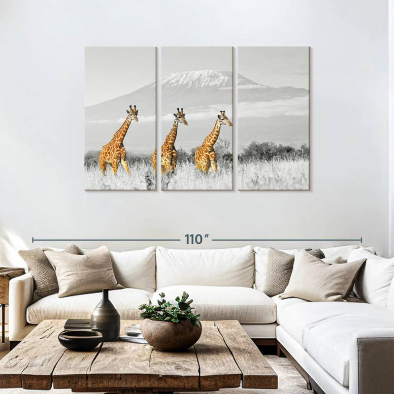 Trio de girafes Brampt, H 48 po x l 74 po