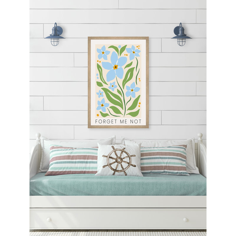 «Pretty Blue Flowers», reproduction encadrée, H 12 po x l 8 po x P 1,5 po