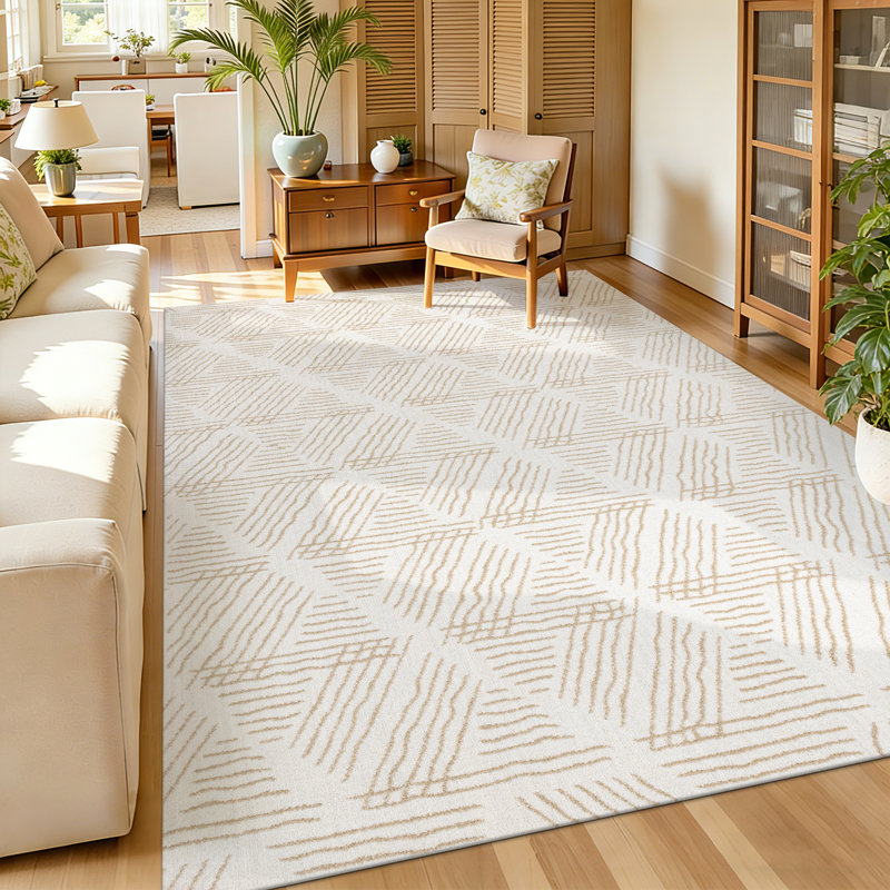 Tapis d'intérieur en laine touffeté à la main, Rectangle 5 pi 3 po x 7 pi 11 po