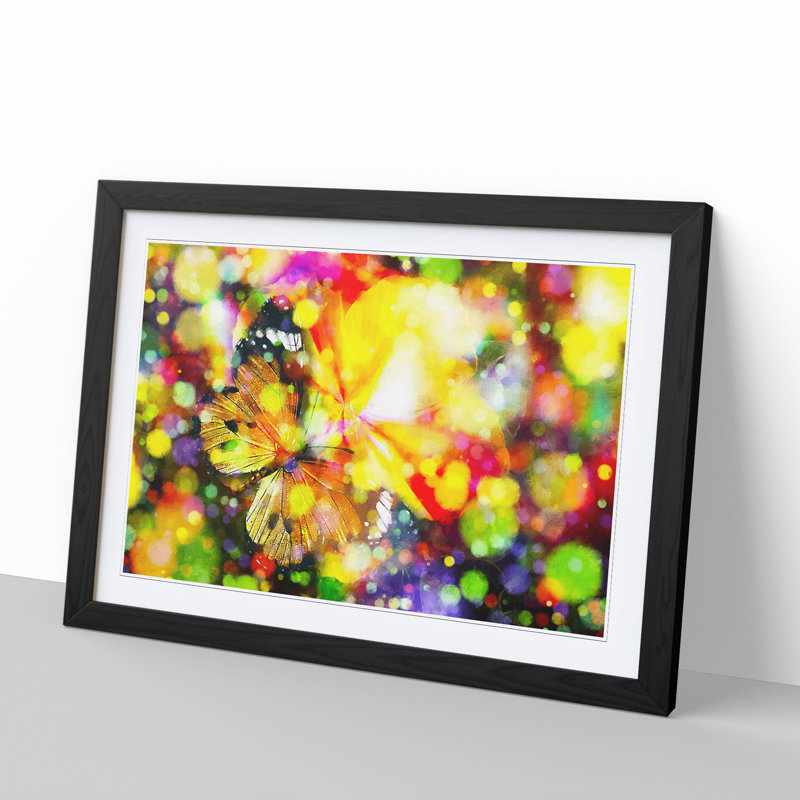 Butterfly Vol.2 - Picture Frame Painting, 27cm H x 36cm W x 2cm D, Black Framed