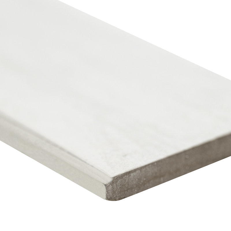 Carreau de faïence en porcelaine mat 3 po x 24 po Marnix, Albâtre