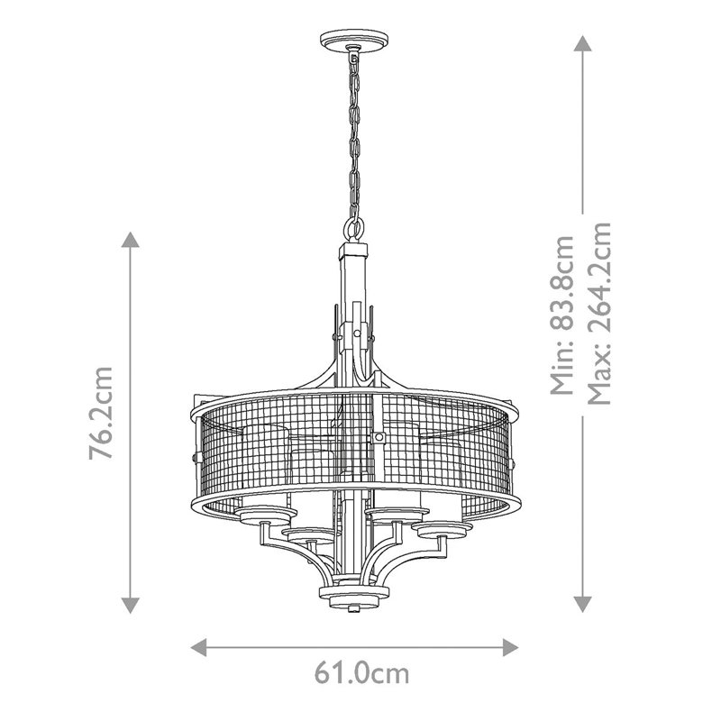 Rosiclare 4 - Light Drum Chandelier