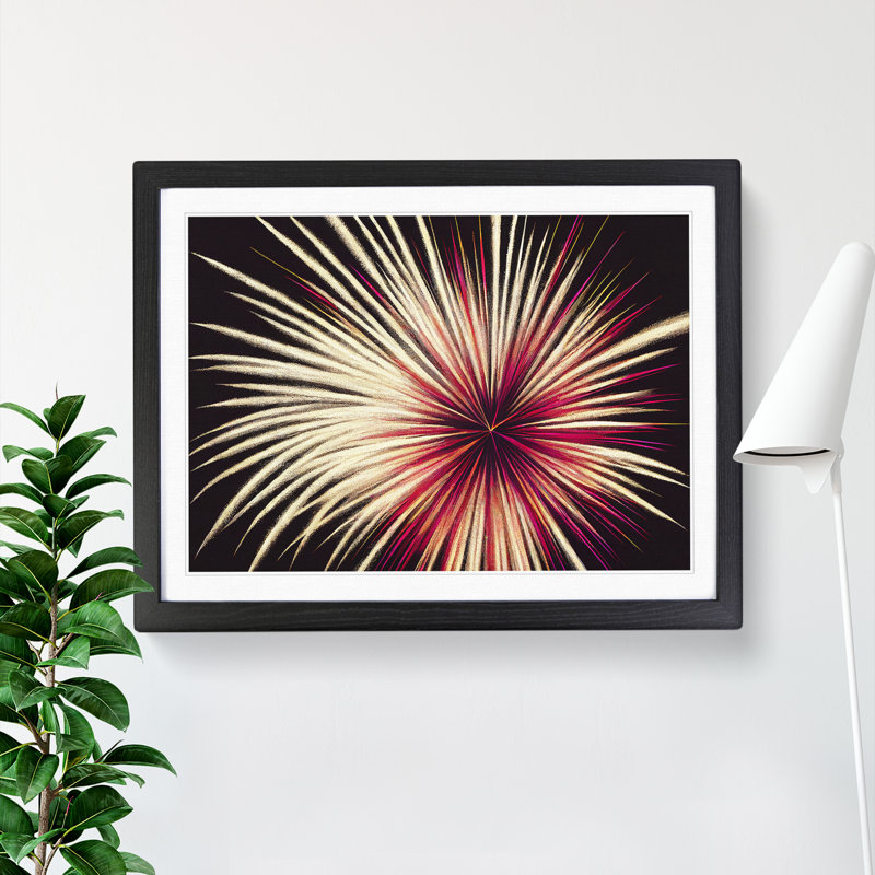 Gorgeous Fireworks - Single Picture Frame Print, Black Framed, 46cm H x 64cm W x 2cm D