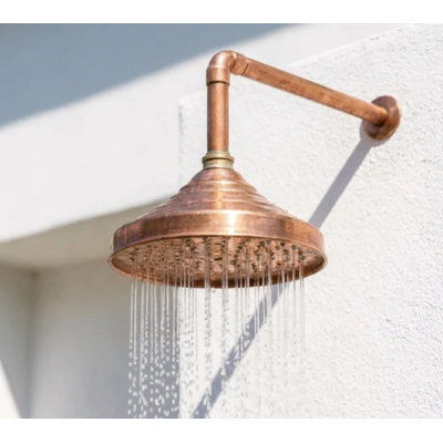 Pomme de douche en cuivre non laqué - Pomme de douche à pluie en cuivre naturel