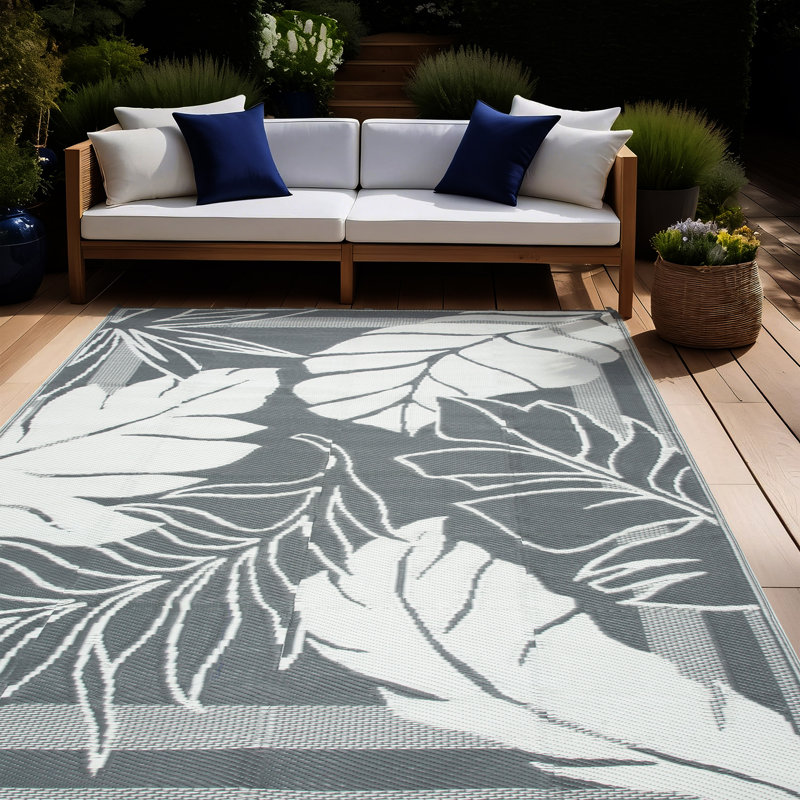 Tapis d'extérieur GELara, Grey, Rectangle 5 pi x 8 pi