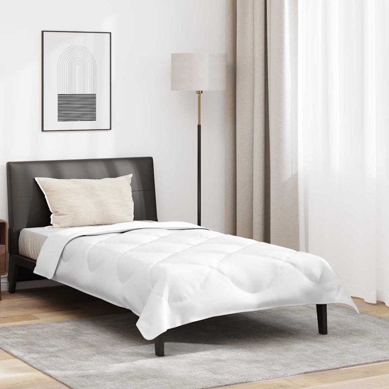 All-Season Duvet With Pillow White Microfibre, 135 x 200 cm Duvet Cover + 1 Accent Pillow
