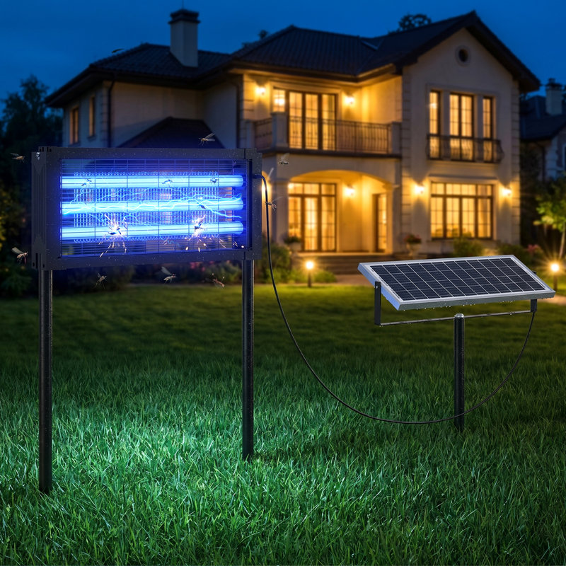 Zapper électrique à énergie solaire, couvre-insectes intérieur / extérieur 3 000 pieds carrés, idéal pour le patio et le jardin