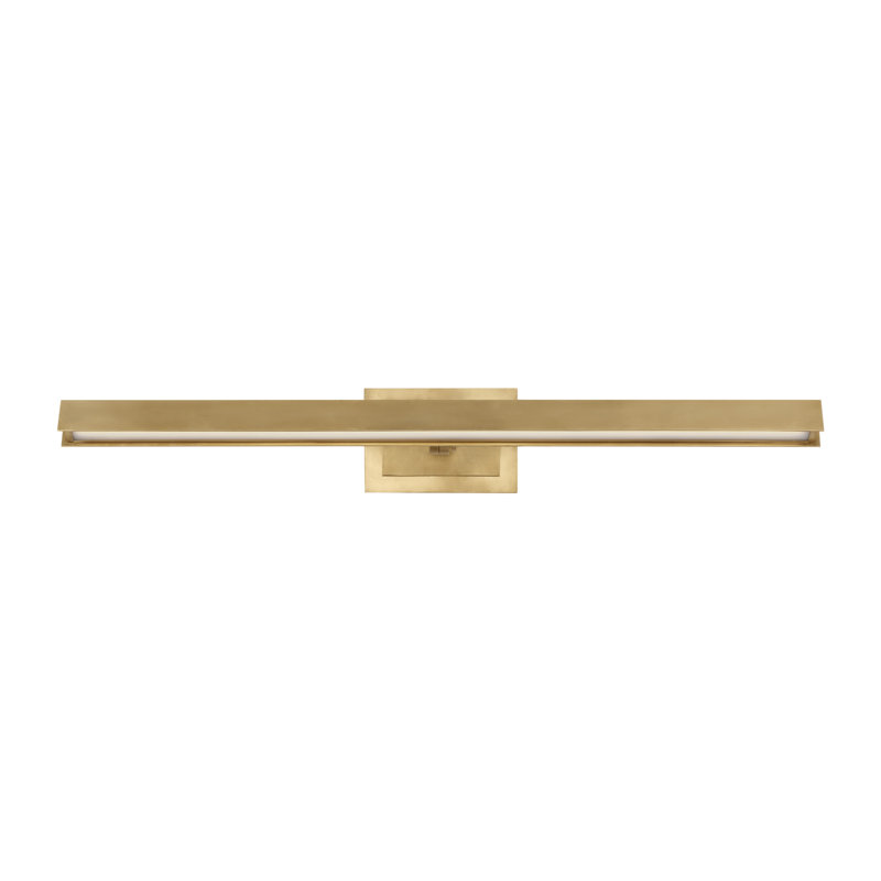 Bau Dimmable LED Wall Mounted Picture Light, Natural Brass, 3" H x 30" W x 8" D