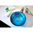 ANZZI Enti 16.5'' Lustrous Blue Tempered Glass Circular Bathroom Sink