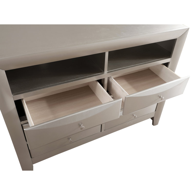 Commode média Marilla, champagne argenté, Champagne