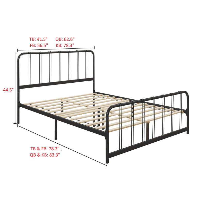 Wade Logan® Emden Metal Slat Bed & Reviews | Wayfair