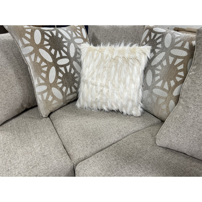 Canapé et méridienne de 129 po de large Breyton, Mélange de polyester kaki