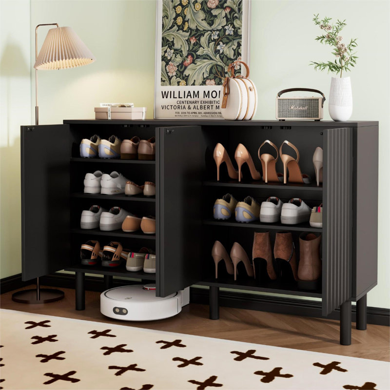 Armoire à chaussures minimaliste avec 5 pieds en bois massif ON-TREND