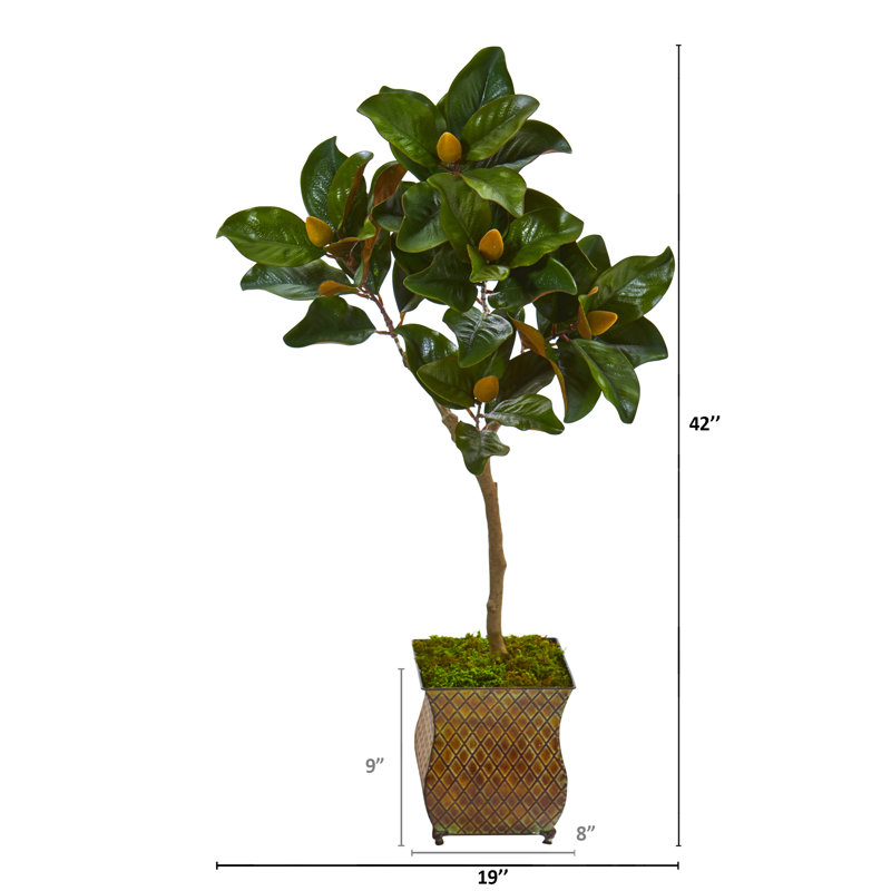 Arbre de magnolia artificiel en pot de fleurs