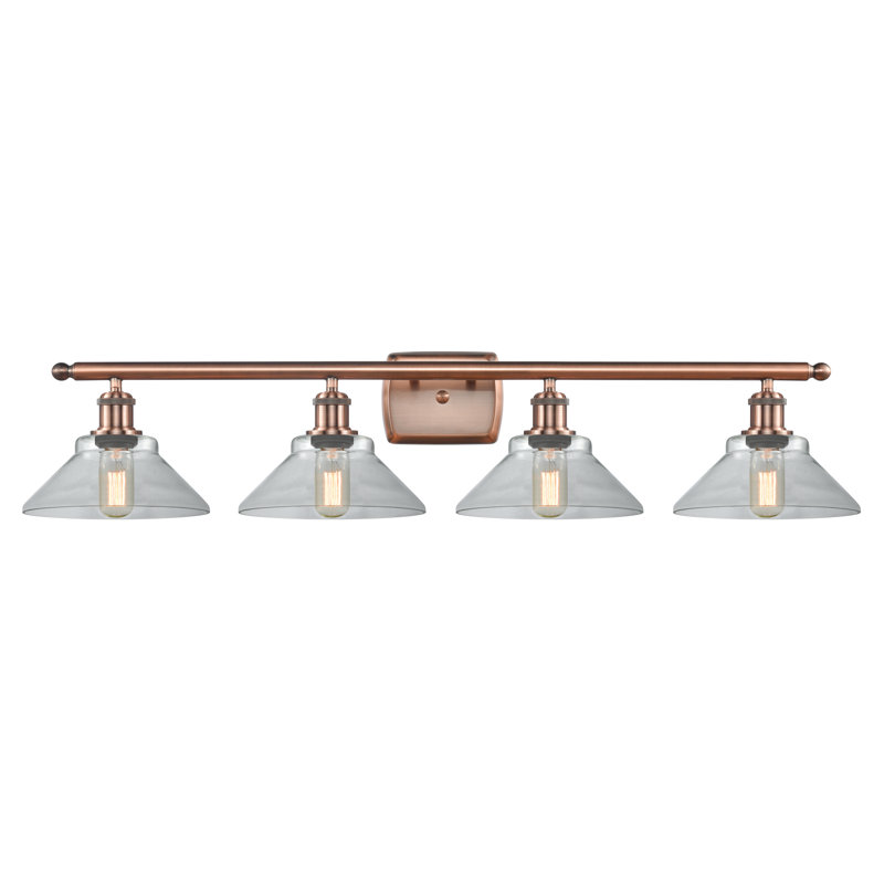 Éclairage pour salle de bain à 4 lumières à intensité variable Newton St Loe, Transparent, Ampoule DEL 6 watts Vinage