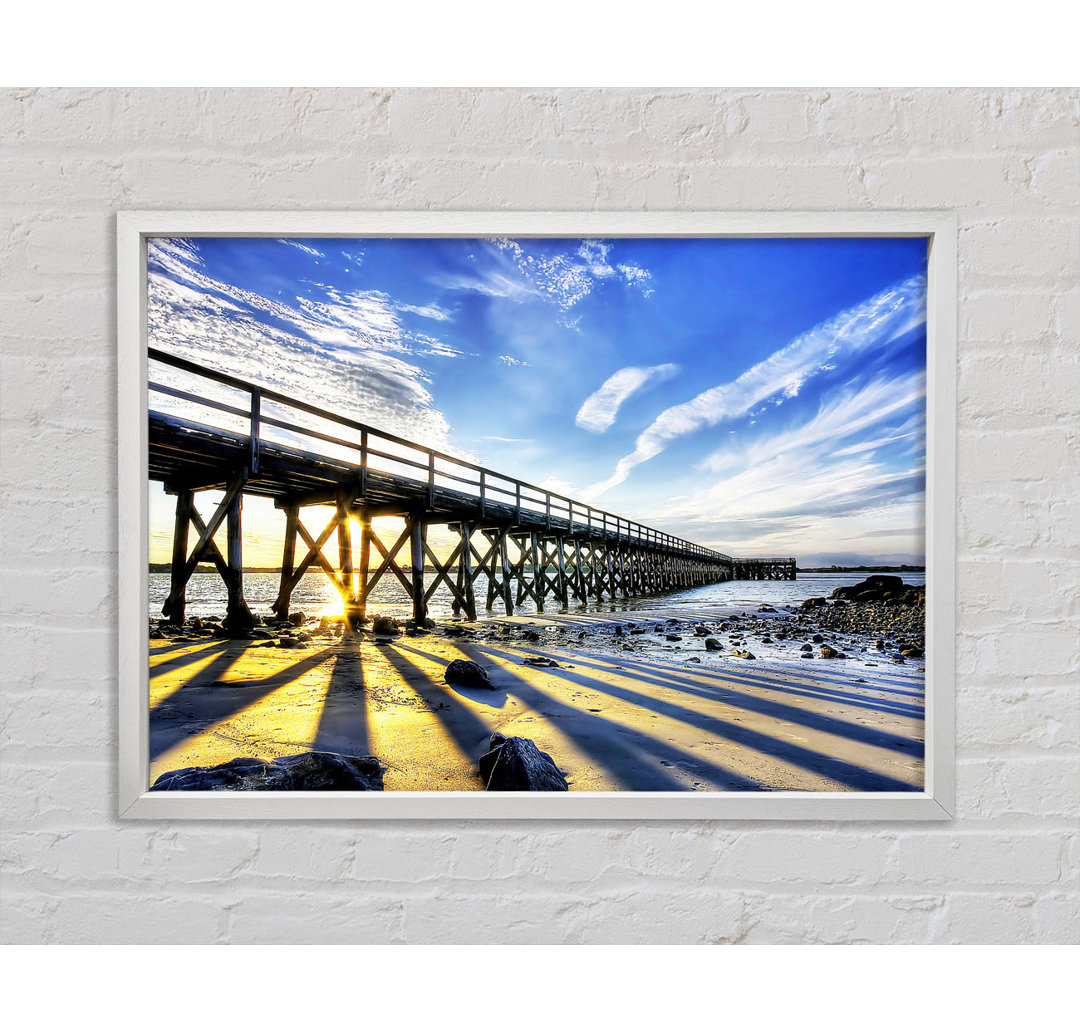 Sun Peaks Through the Pier - Single Picture Frame Kunstdrucke auf Leinwand