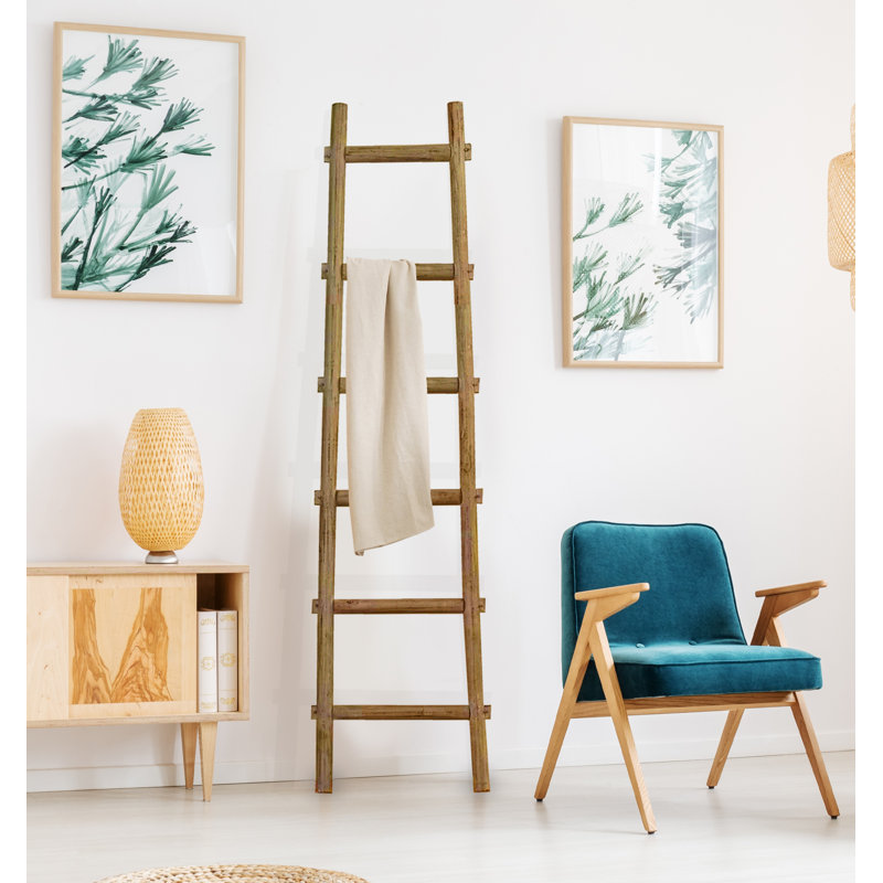 Darb Blanket Ladder, Brown, 71" H x 18" W x 2" D