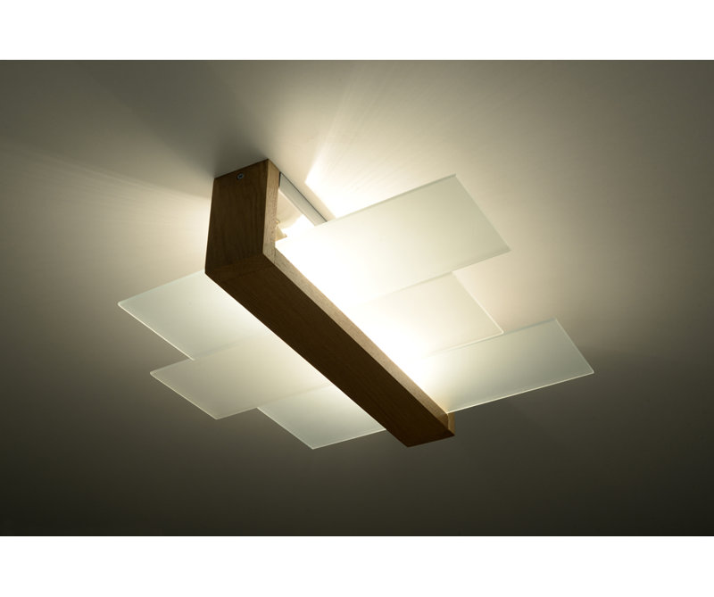 Helios 1-Light Flush Mount, Wood