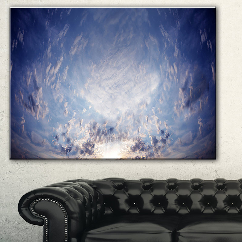 « blue céleste landscape », reproduction de peinture à l’huile sur toile, H 30 po x l 40 po x P 1 po