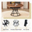 Table de salle à manger ronde 47,3 po pour 4-6, plateau industriel moderne en bois aggloméré grain de bois avec base en sablier noir-1830393862