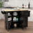 Kitchen Island With Spice Rack,Towel Rack And Extensible Solid Wood Table Top-15179884