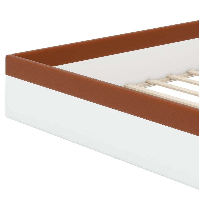 Upholstered Daybed Frame With Fence And Stairs, King