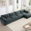 4 places en forme de L avec matériau en chenille enveloppant en forme de croissant et sous le rangement, parfait pour différentes configurations de maison, coussins d'accoudoirs, couleur grise coulissante, maisons contemporaines idéales-1186519653