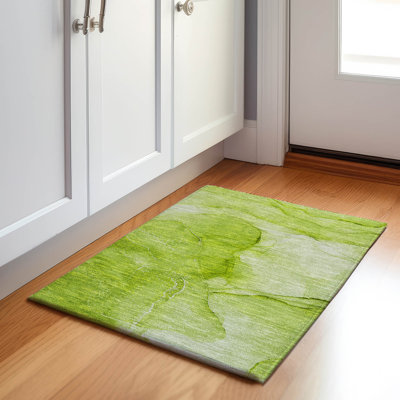Premium Machine Washable Cerrito AMF507 Green Rug