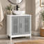 Ensemble de meuble-lavabo de salle de bain sous le lavabo avec tablette ajustable en blanc gris