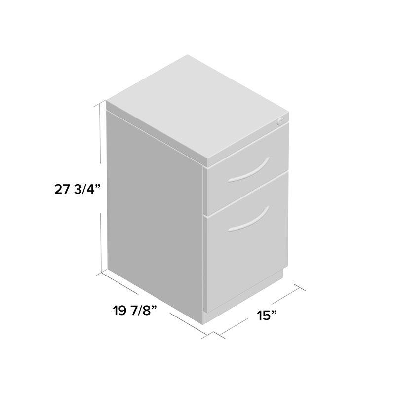 15'' Wide Mobile Steel File Cabinet, Charcoal