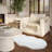 Holk Cozy Faux Rabbit Fur Area Rug Machine Washable Rug in White-750631421