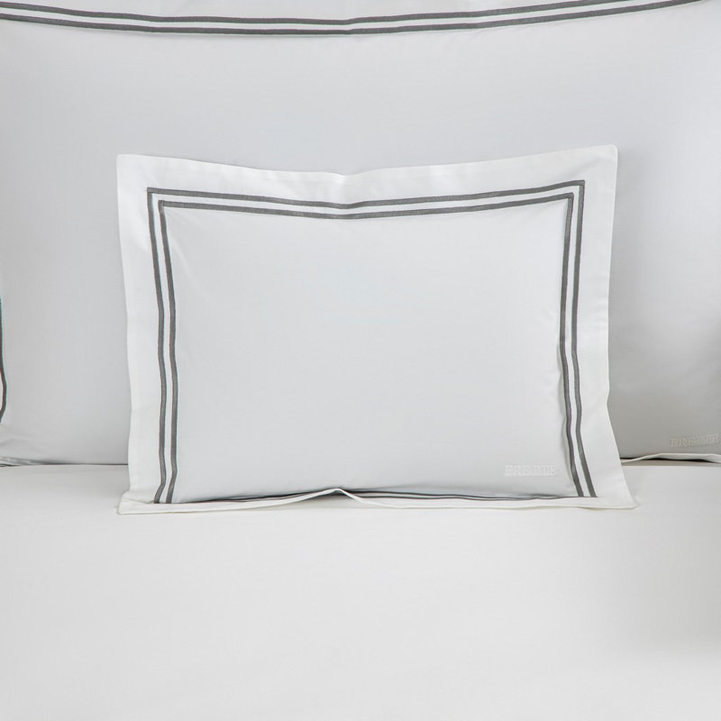 Classic Sheet Set, Cal.King Sheet Set with 2 Pillowcases, White/Gray