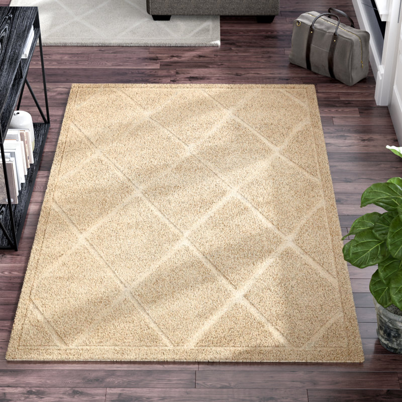 Tapis beige à motif géométrique Cand, Rectangle 4 pi x 6 pi