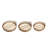 Set Of 3 Round Decorative Brown Bamboo Woven Trays With Handles