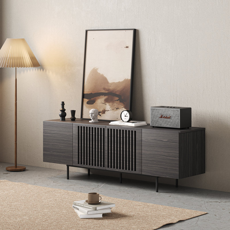 Ranen Unfinished TV Stand for TVs up to 60", Dark Gray