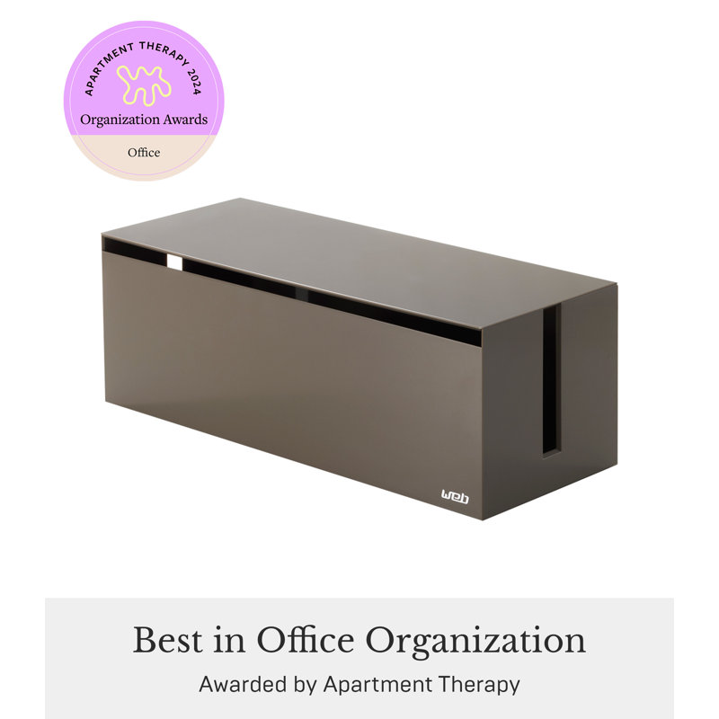 Gray Plastic Lidded Cable Management Box