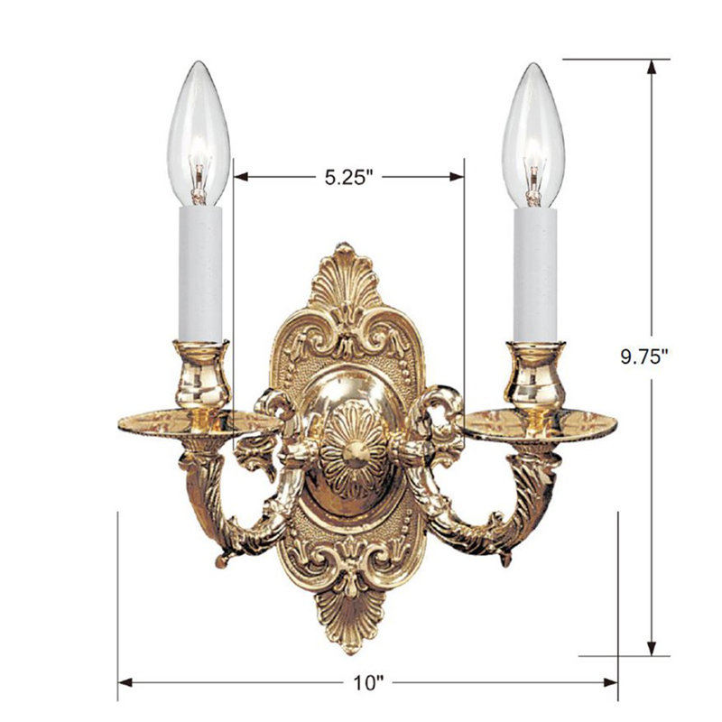 Anoeska 2 - Light Candle Wall Light, Polished Brass