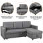 Moda Form 3-Seater L-Shaped Sofa Bed, Convertible Corner Sofa with Reversible Chaise & Pull Out Trundle Bed  for Small Living Rooms, Apartments-424601807