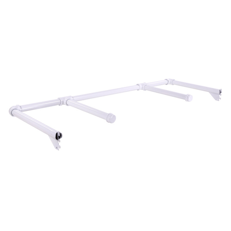 Margate 48'' Metal Industrial Pipe Clothing Rack, White