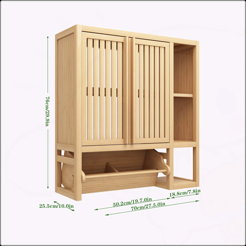 Armoire murale polyvalente en bambou pour le rangement et l'organisation