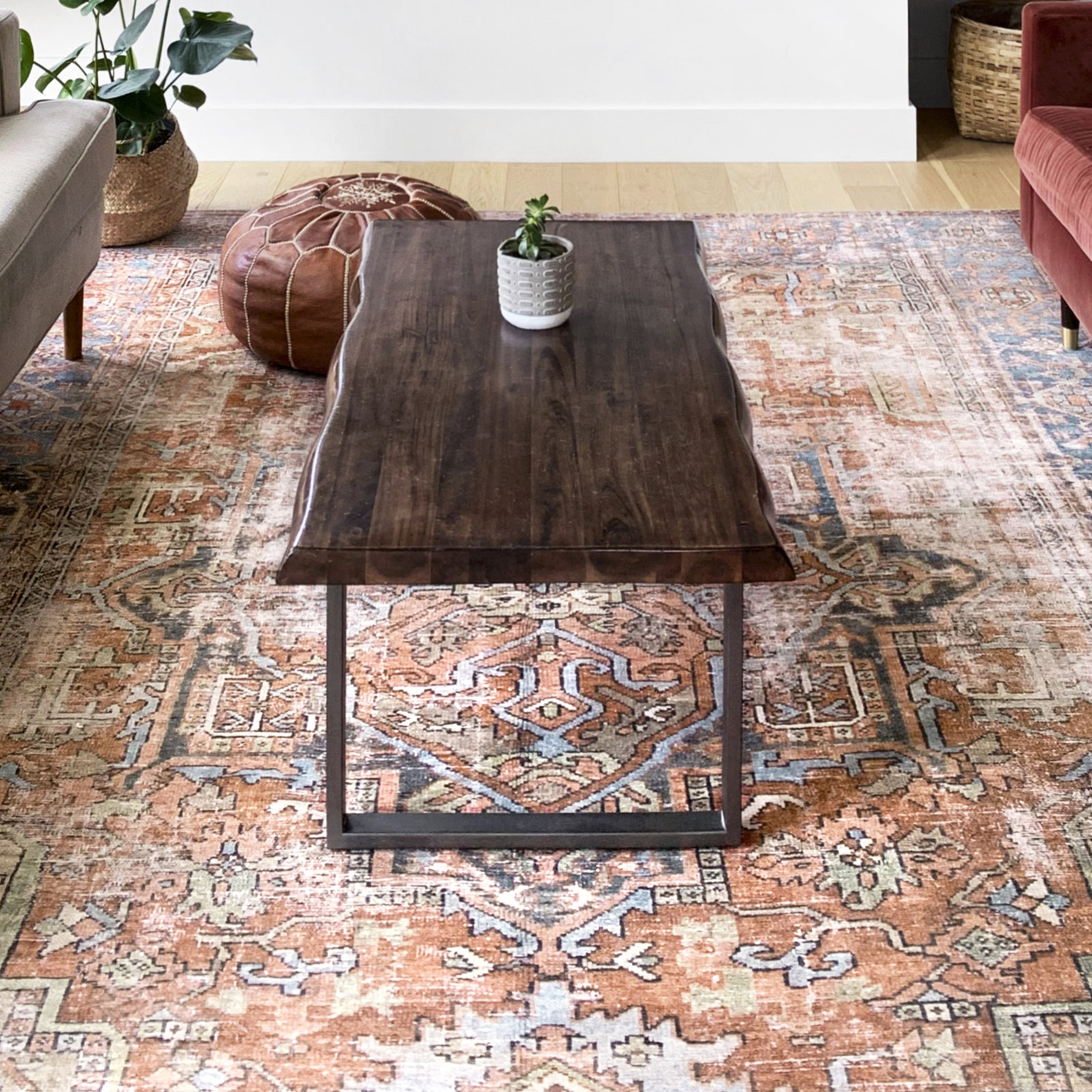 Skye Terracotta Oriental Rug, Rectangle 3'6" x 5'6"