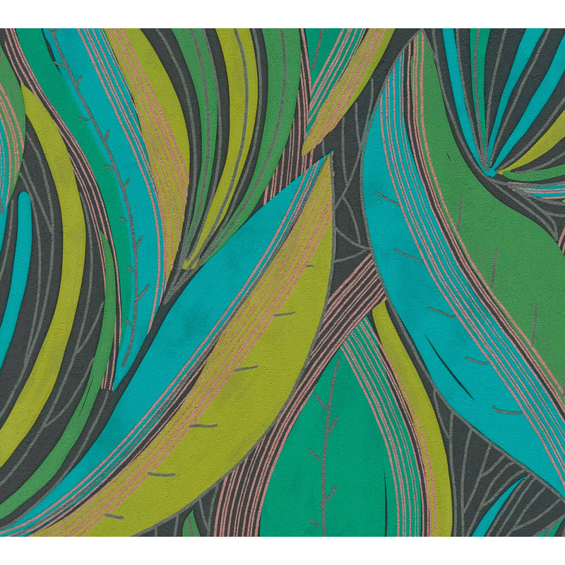 Galerie Horizon Flowing Leaf Wallpaper, Green